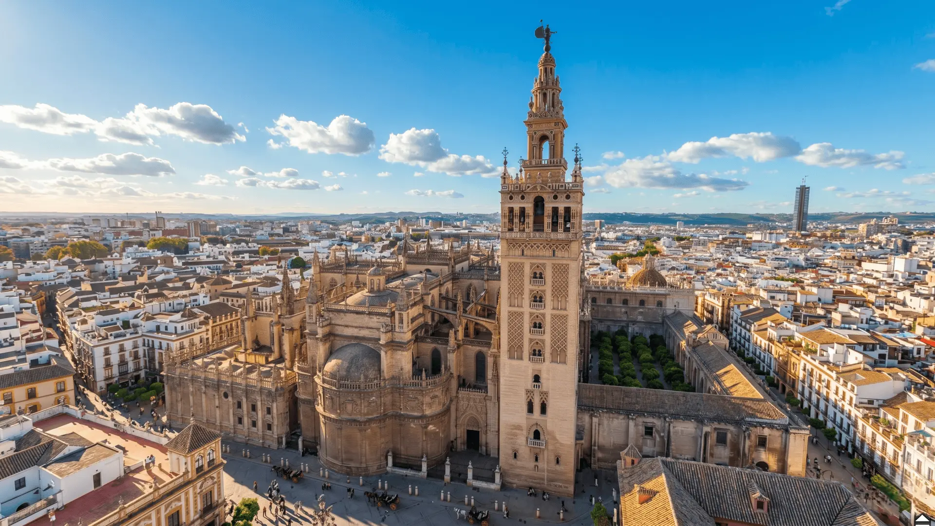 The Giralda, the magnificent bell tower of Seville Cathedral and a symbol of the city, Spain